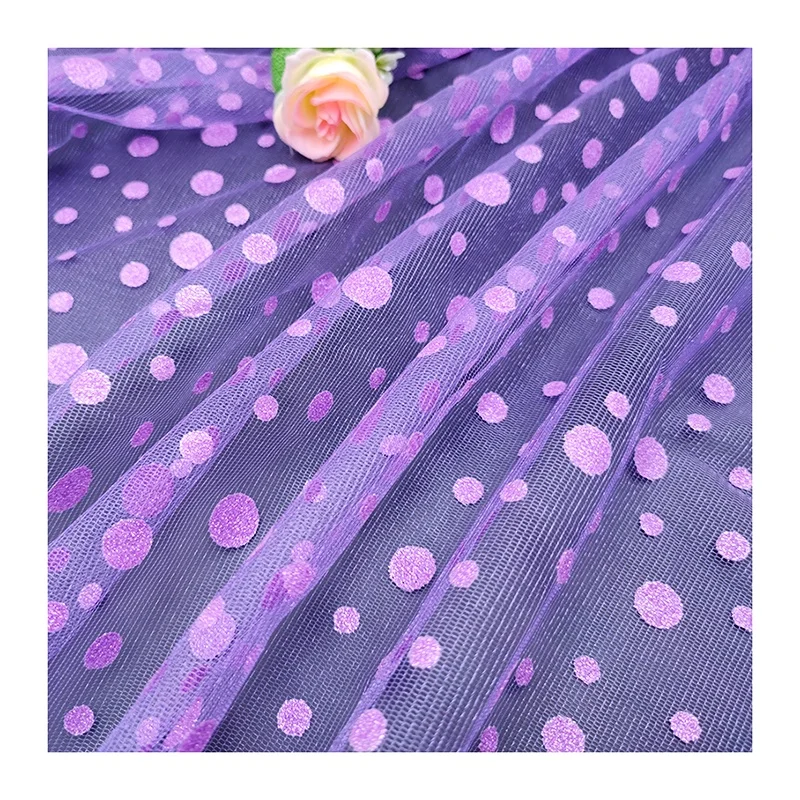 SG25 American Hot Selling Polka Dot Glitter Tulle Fabric Wedding Party Dress Sparkle Tulle