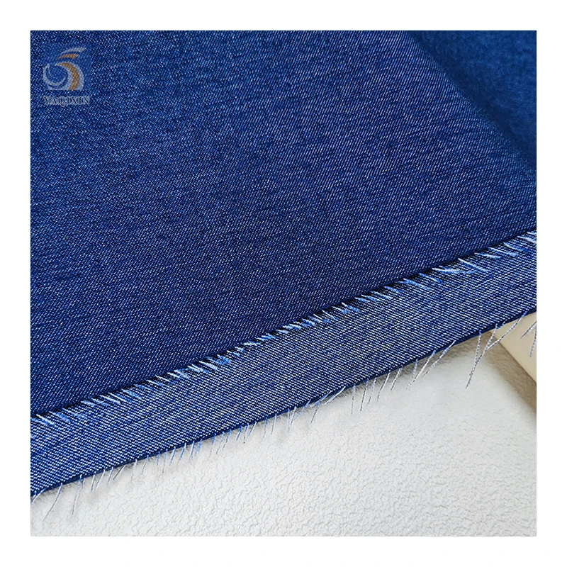 New Arrival Double Cationic Fabric Blue Jeans Polyester Rayon Spandex Stretch Denim Fabric High Quality - 图片 3