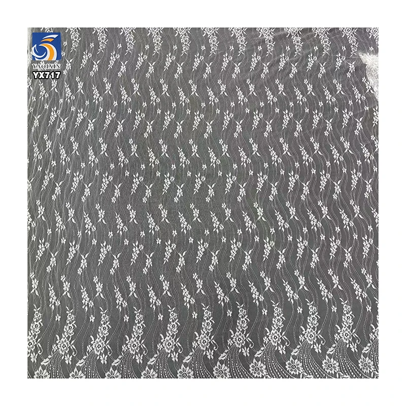 YX717 Cheap High Quality 150CM*300CM White 100% Polyester Eyelash Lace Fabric for Underwear Tablecloth Home Textile - 图片 6