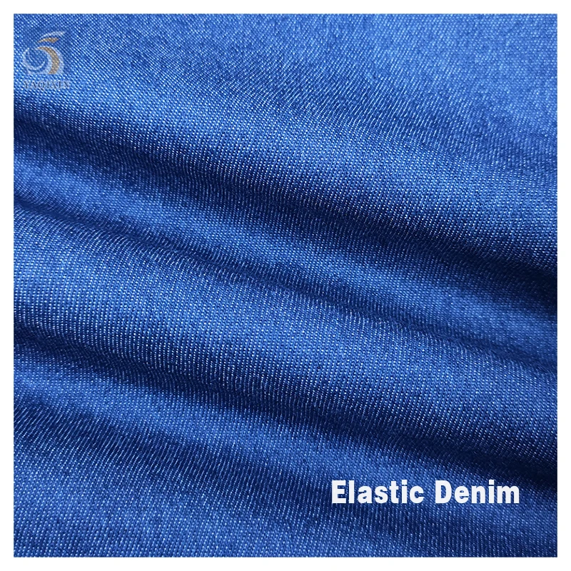 China Factory High Quality Jeans Fabric Dark Blue Lightweight Soft Stretch Thin Denim Fabric for Shirt Dresses - 图片 3