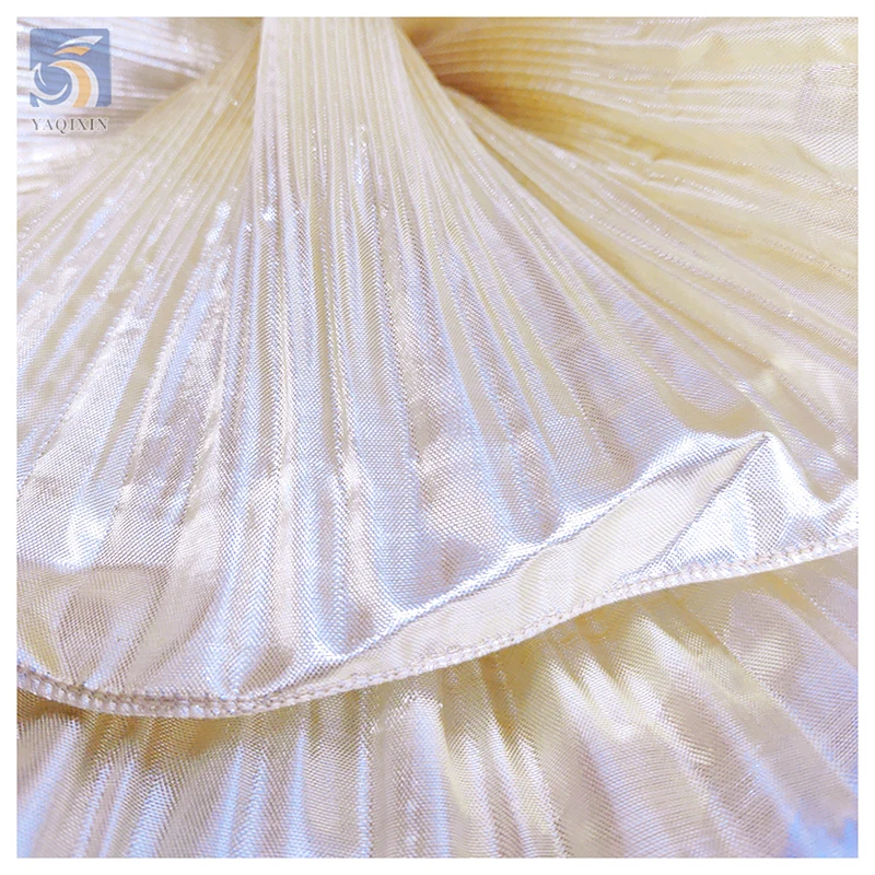 2024 Novel Zhongda Designer Fabric Transparent Poly Wave Design Ruffle Pleated Organza Fabric by the Yards - 图片 6