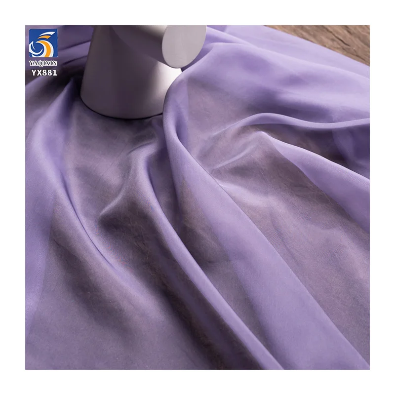 YX881 10D High Quality Soft Silk Organza Fabric 100 Polyester 30gsm High Density Silk Organza Fabric Minimum Order of 5 Yards - 图片 3