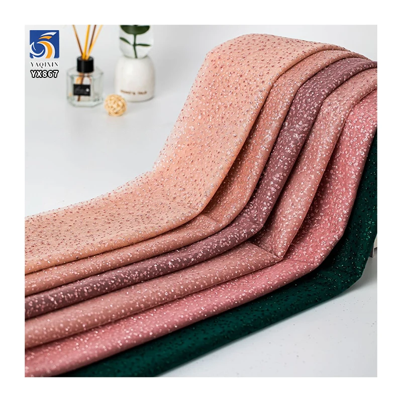 YX867 Plain Net 100% Polyester Sparkle Silver Glitter Dot Tulle Mesh Fabrics for Bridal Dress Veil Tulle Knitted - 图片 4