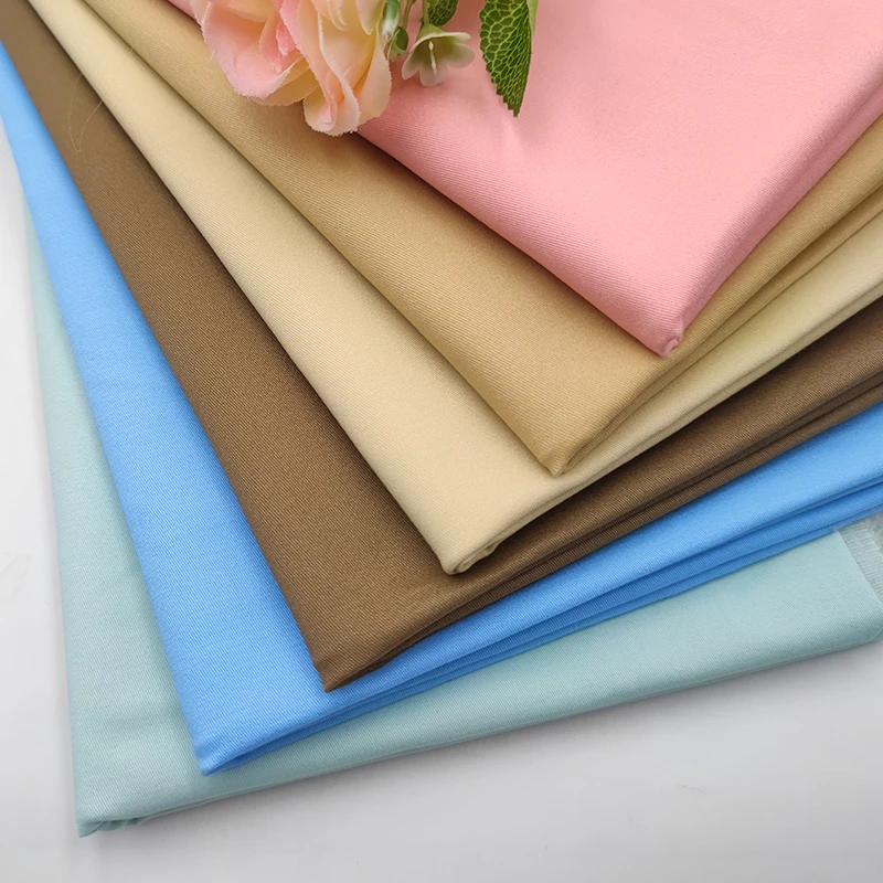 A2170 Custom Peach Twill Cotton Fabrics Textile 210gsm 97%Cotton 3%Spandex Twill Fabric for Uniform - 图片 6