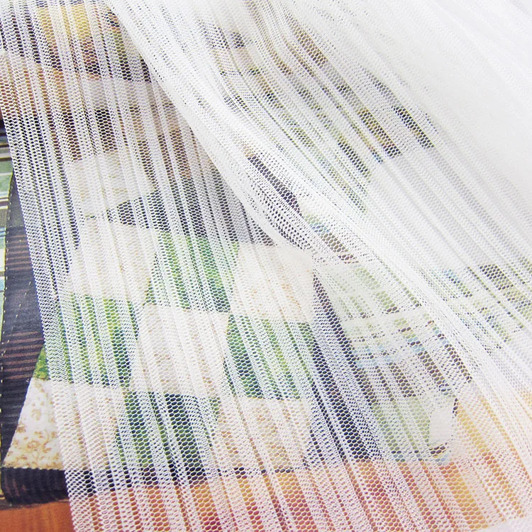 YZT003 Nude Soft Tulle Crepe Gauze 1/0.5 cm Row Crease Stretch Pleated Mesh Tulle Fabric - 图片 3