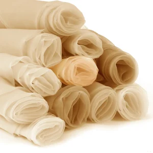 ZP-7 China Wholesale Naked Skin Tone Nylon Illusion Tulle Fabric 100% Nylon Soft Mesh Tulle Fabric for Wedding