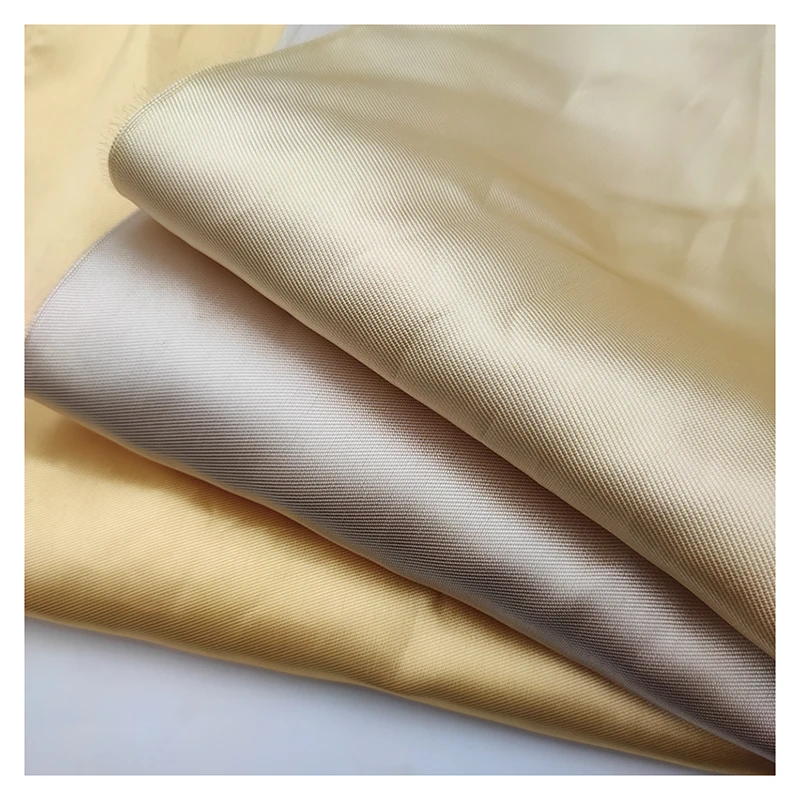 DMF19 Ivory Soft Duchess 100% Polyester Mikado ELLEN Satin Bridal Fabric for Clothing & Dresses Lining 140gsm Weight - 图片 4