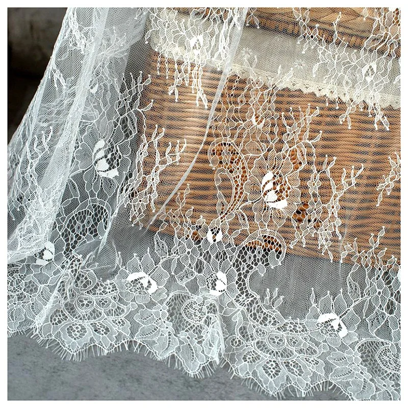 High Quality New Nylon Eyelash Lace Fabric Design Factory Lace Supplier French Lace Fashion Dress Fabric - 图片 5