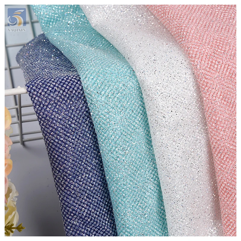 High-End Polyester Flash Silver Shiny Glitter Tulle Net Fabric Sparkle Mesh Wedding Dress Bridal Fabric Price Sales by Yards - 图片 6