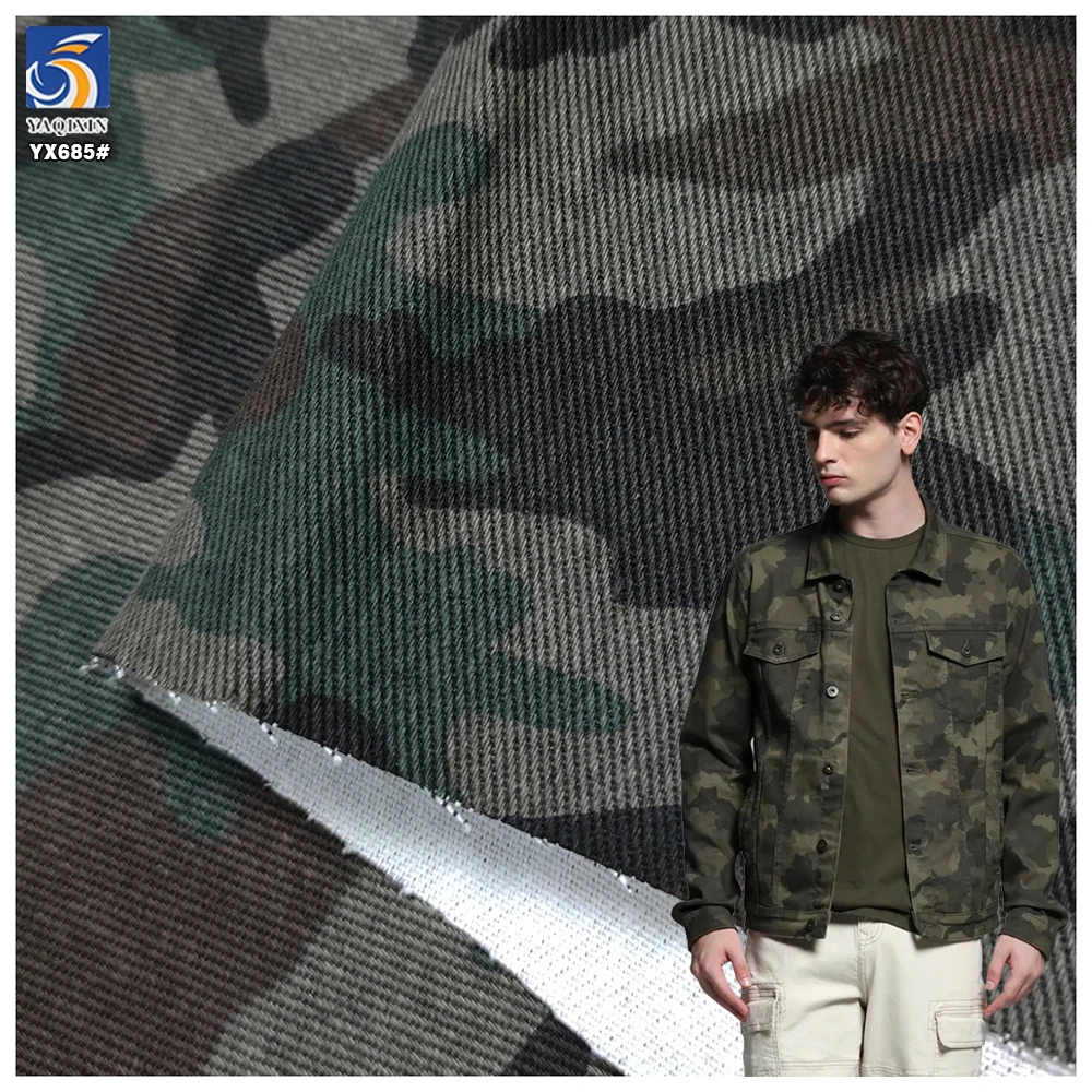 YX685 Heavyweight 360gsm 100% Cotton Twill Camouflage Fabric 7*7 Reactive Printing Fabric Custom Camouflage Fabric