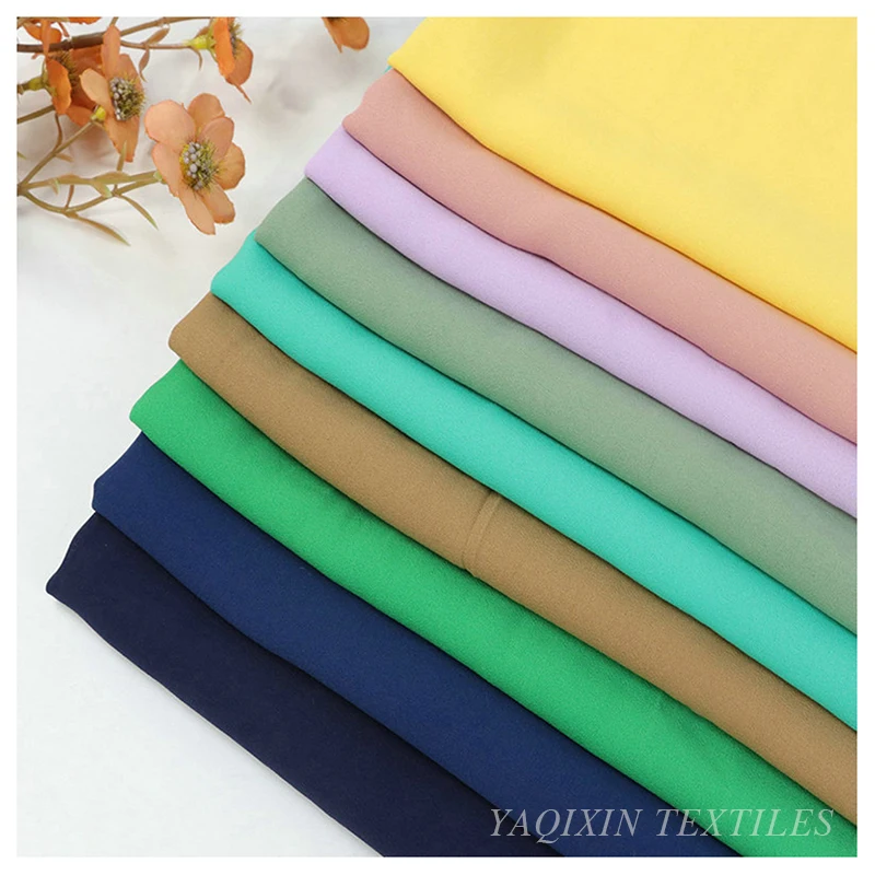 YX2132 New 120gsm Polyester Bubble Chiffon Korean Moss Crepe Fabric Hijab Dress Dubai Chiffon Fabric - 图片 2
