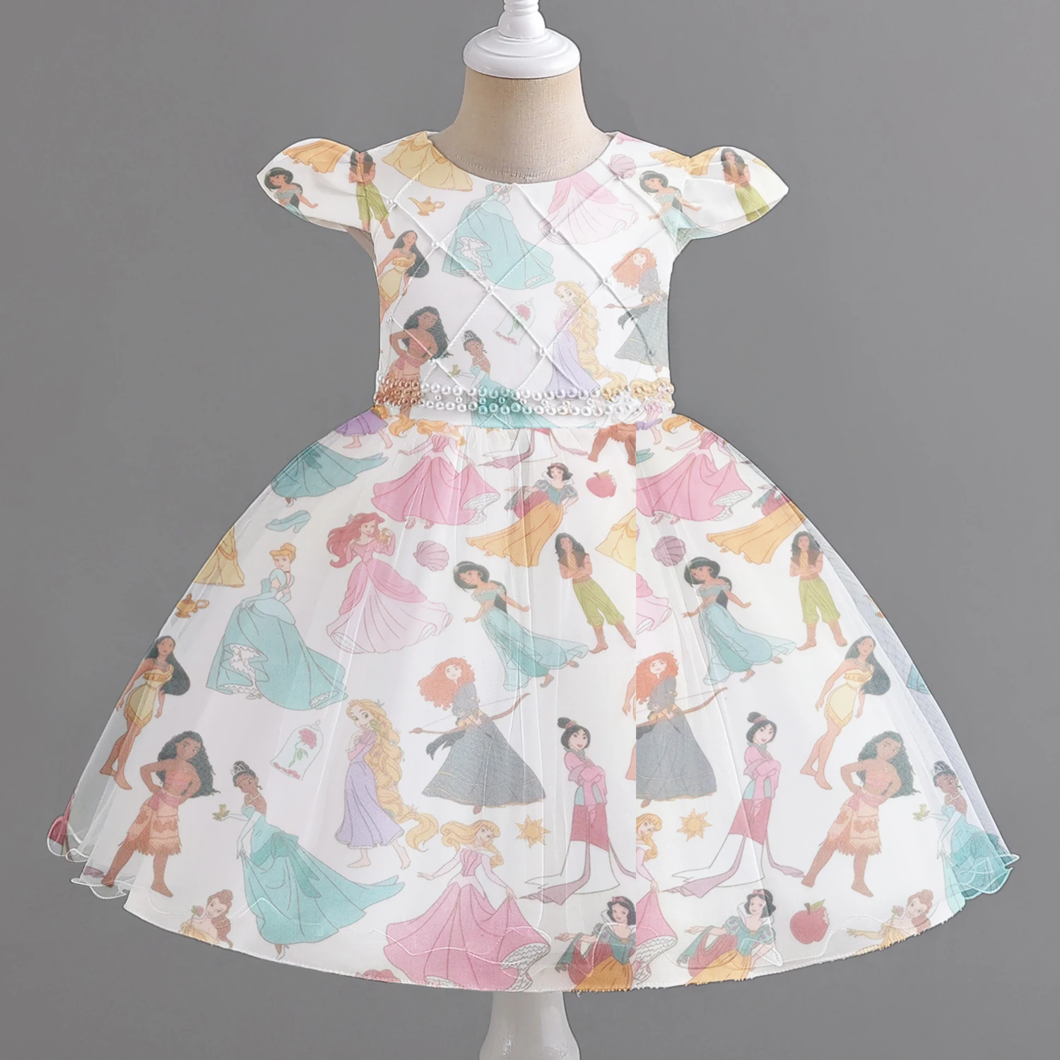 YX2095-1 Soft Tulle Custom Printed Princess Pattern European and American Children's Fabric - 图片 4
