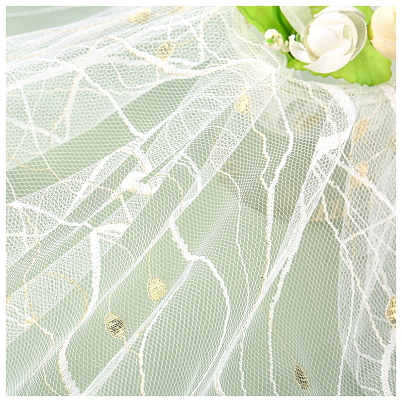 2026 New Fashion Lace Fabric Paris French Style Jacquard Tulle Lace Fabric 1Yard Polyester Mesh Tulle Jacquard Fabric - 图片 5