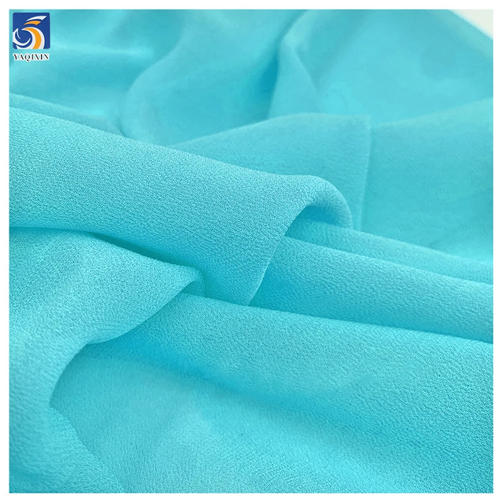 YX879 New Material Thin and Soft 100% Polyester 68gsm Silk Chiffon Fabric Woven Georgette Algae Green Chiffon Fabric - 图片 5