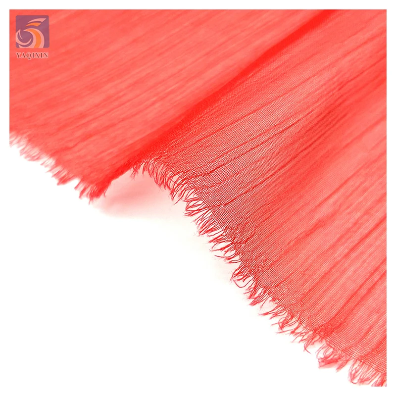 Stock Lot 100% Polyester Crepe Fabric 30D Silk Stripe Wrinkle Crinkle Chiffon Crepe Fabrics for Curtains Clothing - 图片 3