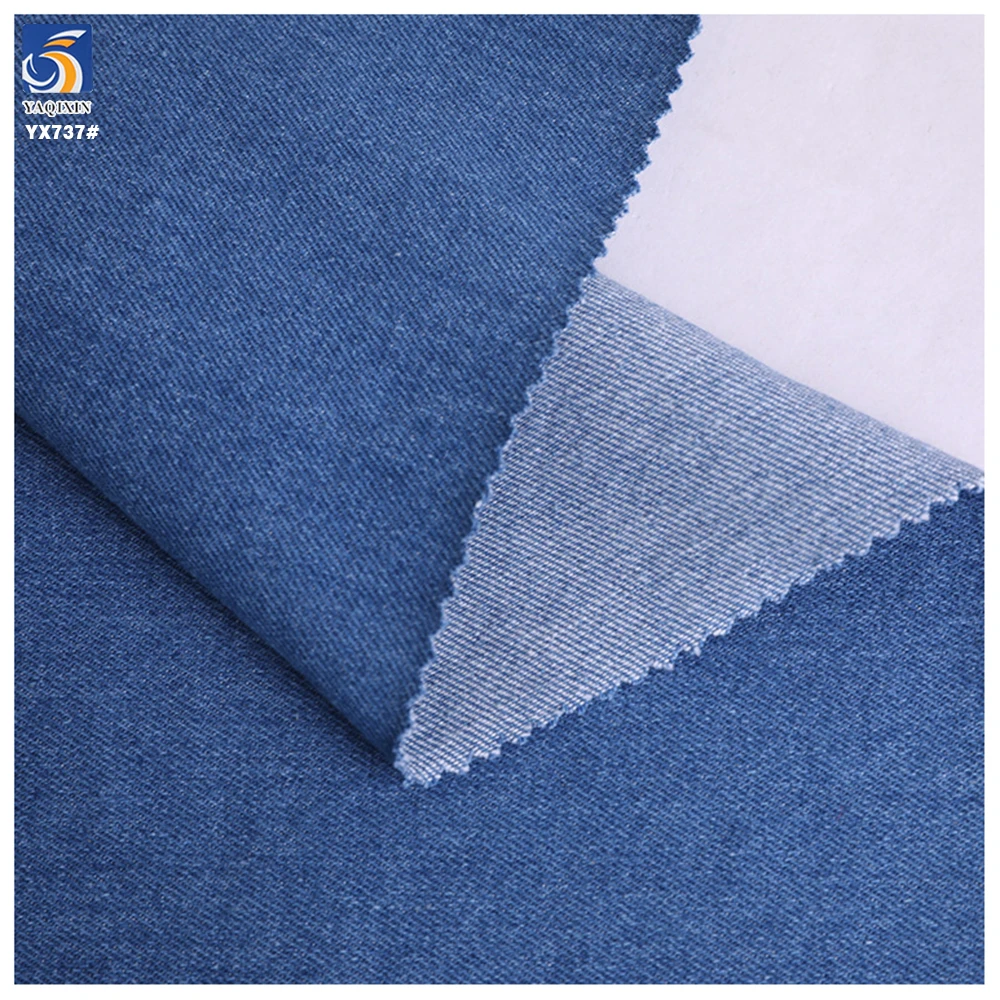 YX737 280gsm Non-Stretch Wash-Free Cheap Denim Fabric 70% Polyester 30% Rayon 10OZ Denim Fabric for Blue Men's Jacket - 图片 4