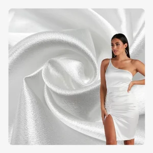 Guangzhou Manufacturer 210gsm 97%Polyester 3%Spandex Crepe Crinkle Satin Fabric High Quality Stretch Satin Duchess Fabric