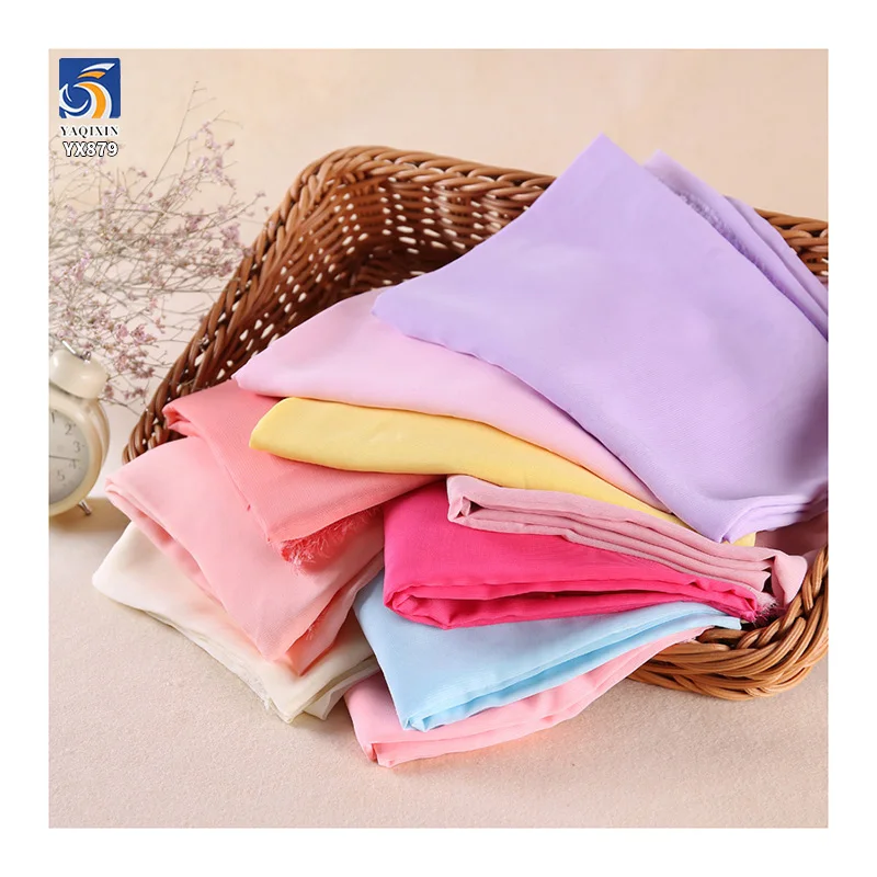 YX879 New Material Thin and Soft 100% Polyester 68gsm Silk Chiffon Fabric Woven Georgette Algae Green Chiffon Fabric - 图片 2