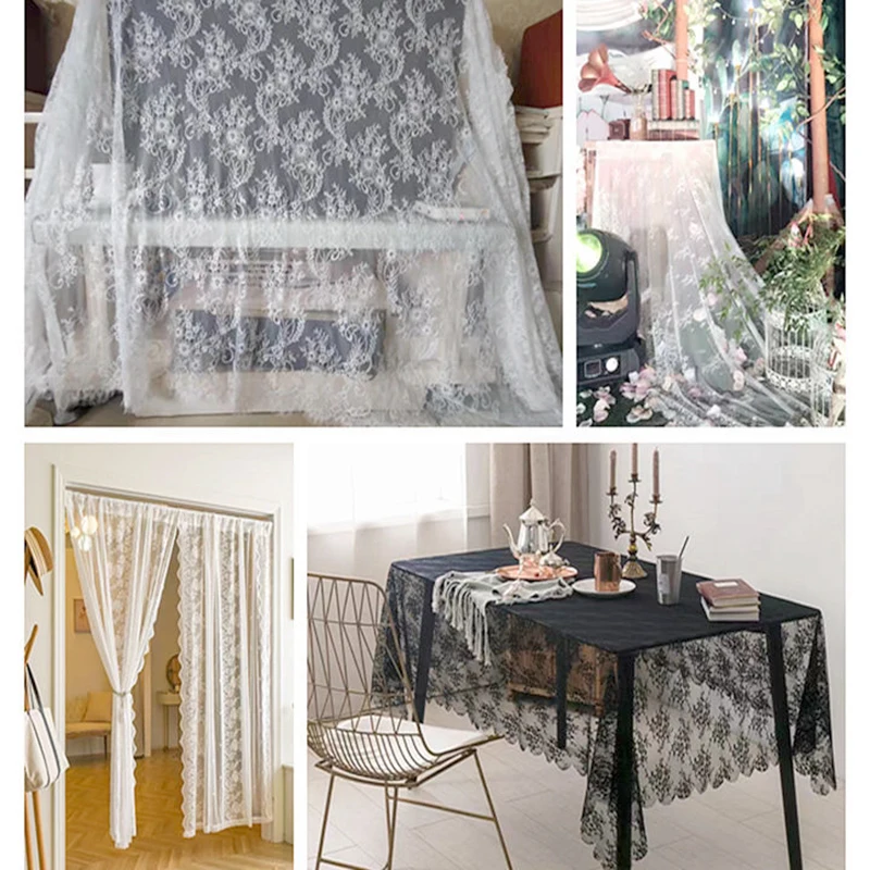 YX6042 Wholesale Zeal Elegant White Lace Fabric With Delicate Floral Patterns Poly Eyelash Lace Fabric for Skirt Tablecloth - 图片 4