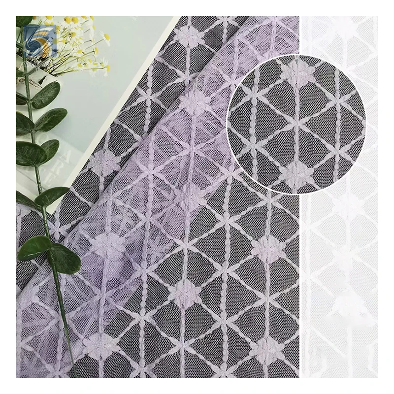 High Quality Nigeria Lace Fabric Wholesale Chantilly Lace Fabric for Africa Jacquard Mesh Chantilly Lace Fabric - 图片 4