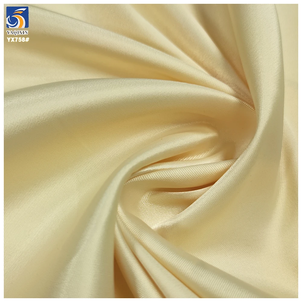 YX758 150gsm Soft Shiny Glossy Satin Fabric High-Density Super Soft Smooth Satin 100% Polyester Beige Fabric for Women - 图片 3