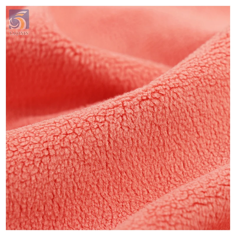 Guangzhou Manufacturer One Side Brushed Fleece Fabric Knit Anti Pill Polyester Spandex Micro Polar Fleece Fabric - 图片 5