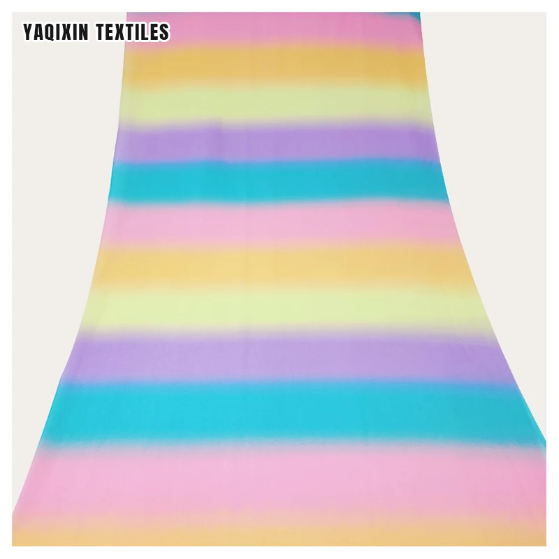TH706-2 YAQIXIN Textile Designer Luxury Poly Material Gradient Dye Woven Pearl Chiffon Fabric for Wedding Decoration - 图片 5