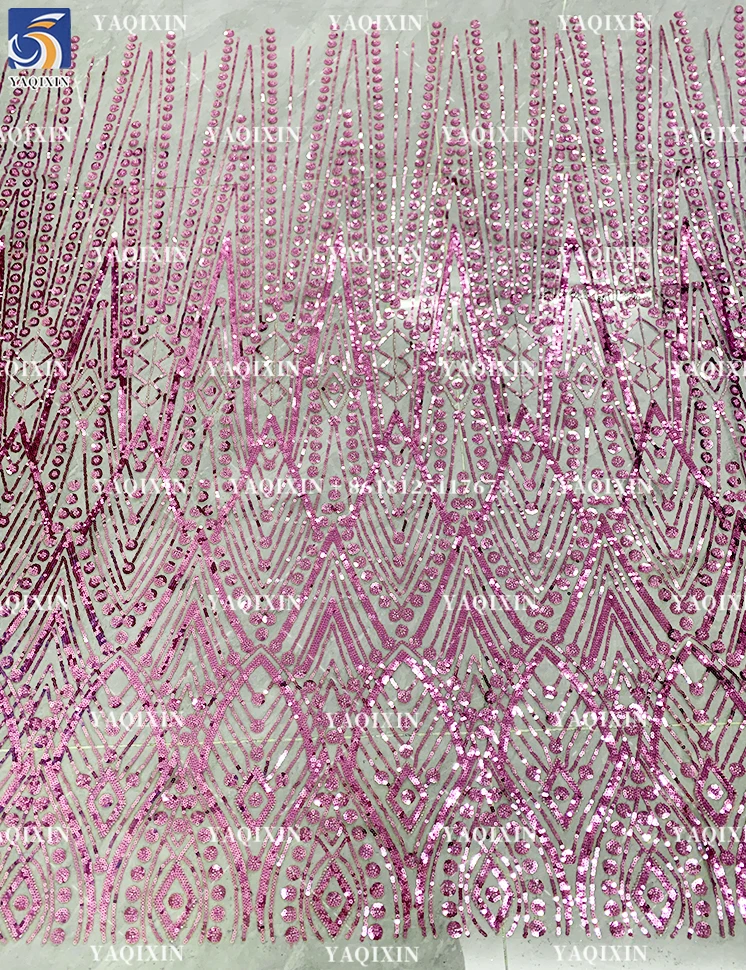 YX944 2026 200gsm African Evening Dress Mesh Cheap Lace Fabric Glitter Sequin Embroidered African Lace Fabrics for Clothing - 图片 5