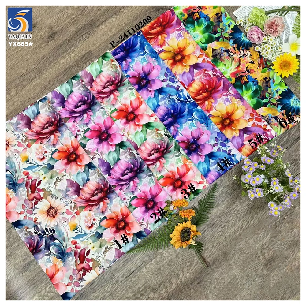 YX665 High Definition 100 Polyester 3D Digital Print Chiffon Florals Fabric for Fashion Women's Dresses Mini Skirts - 图片 6