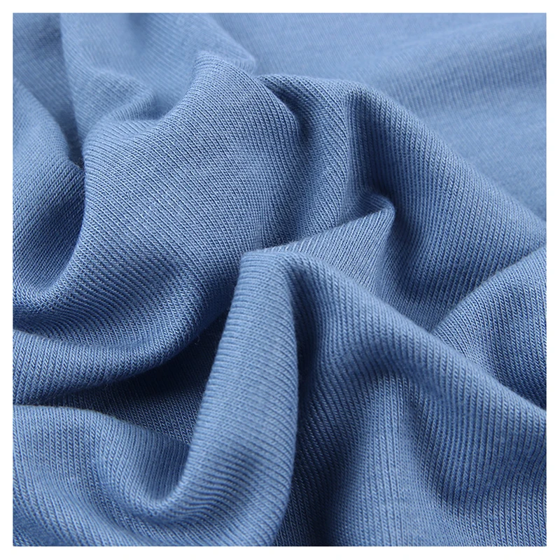 YX2129 180gsm-210gsm 92% Cotton 8% Spandex Stretch Cotton Jersey Fabric T-Shirt 40S 1X1 Rib Knitted Cotton Fabric - 图片 5
