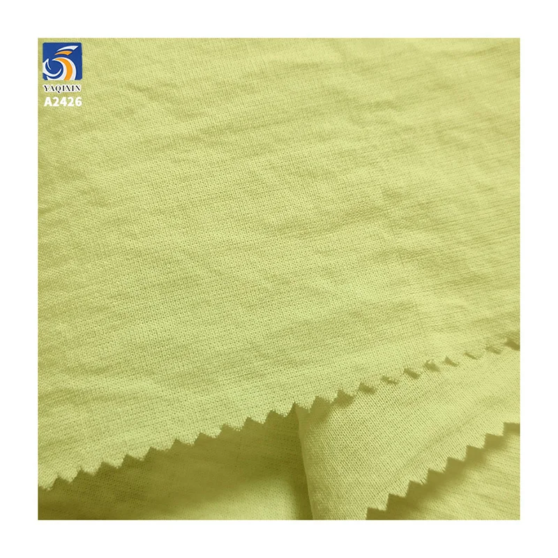 A2426 100g/m² Lightweight Sea Salt Cotton Washed Wrinkled Dress Fabric 90% Cotton 10% Nylon Plain Poplin Fabric for Dress - 图片 3