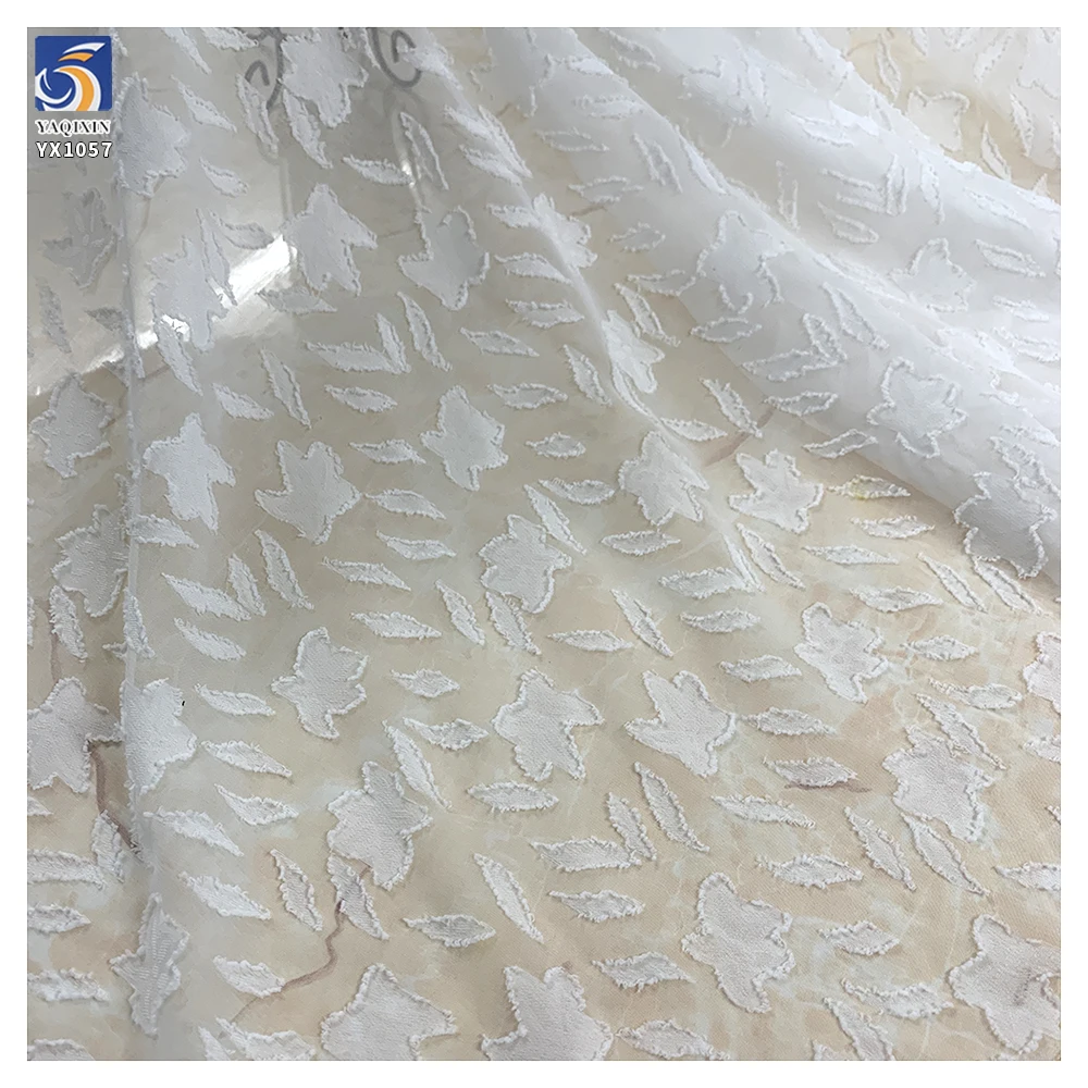YX1057 150cm 120g Lightweight Burnout Chiffon Jacquard Fabric Soft Sheer Wicker Plum Mesh Fabric for Women Dress Blouse Garment - 图片 3