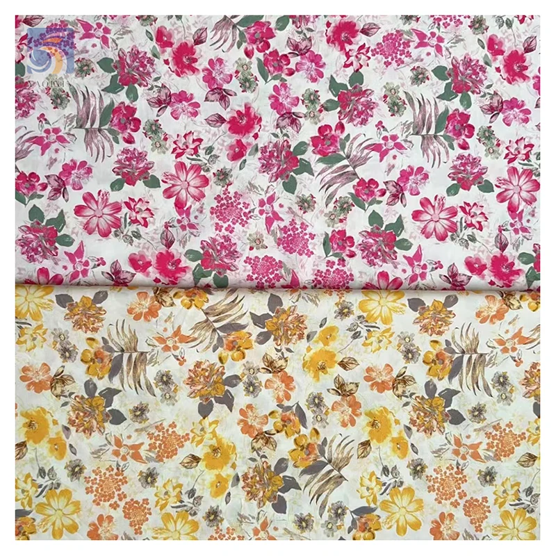 Free Samples Stock Lot Woven Small Floral Cotton Lawn Fabric Poplin 100 Cotton Printed Fabric - 图片 3