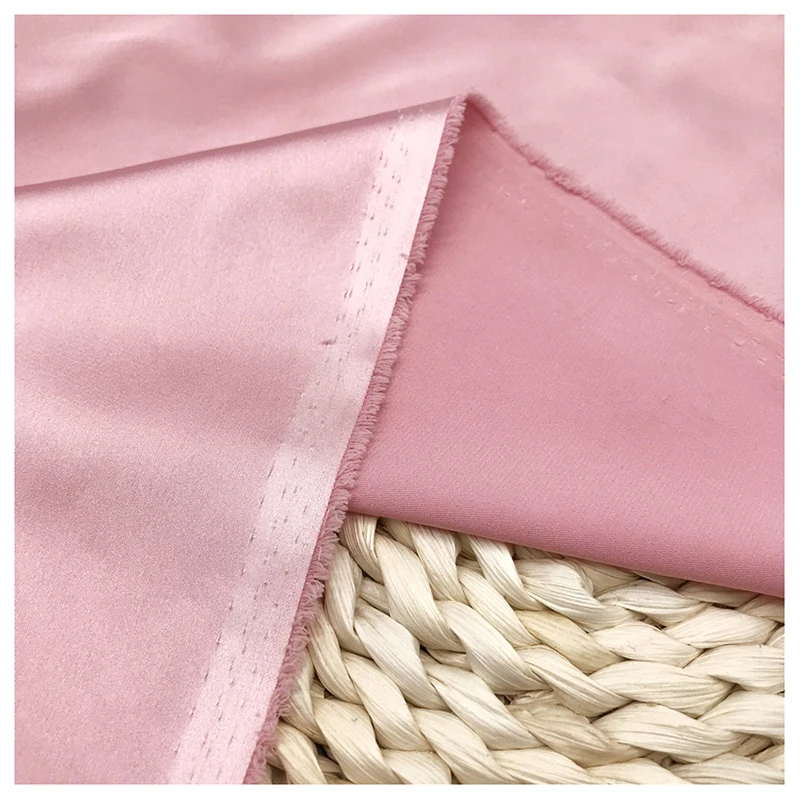 YX30 Wholesale 105gsm Soft 92% Polyester 8% Elastane Stretch Charmeuse English American Satin Fabric Rolls Textile - 图片 4