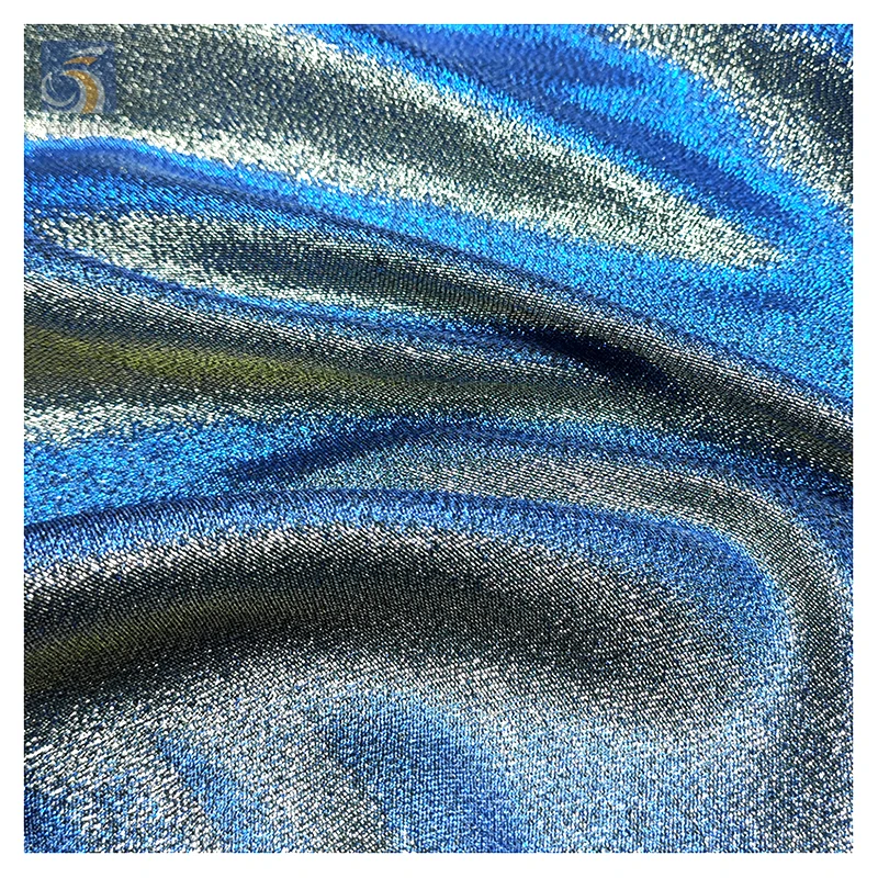 Zhongda Market Stage Design Metal Liquid Organza Fabric Glossy Foil Print Fabric Polyester Shiny Glitter Fabric - 图片 6