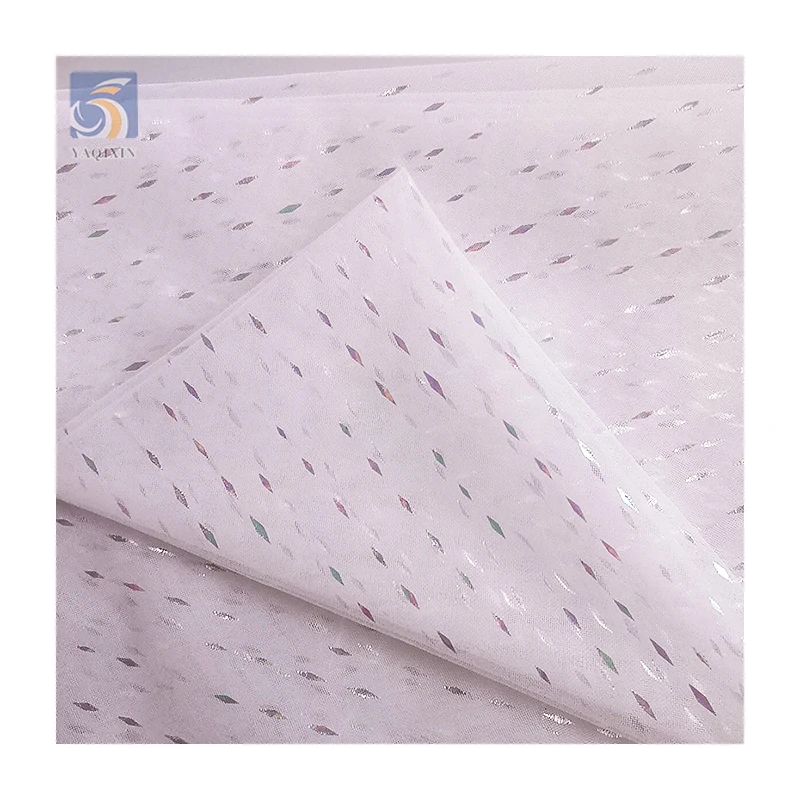 YX2690 Wholesale Soft Simple Design Shiny Spring Tulle Fabric Bridal Veil Girls Skirt Tulle Glitter Fabric - 图片 4