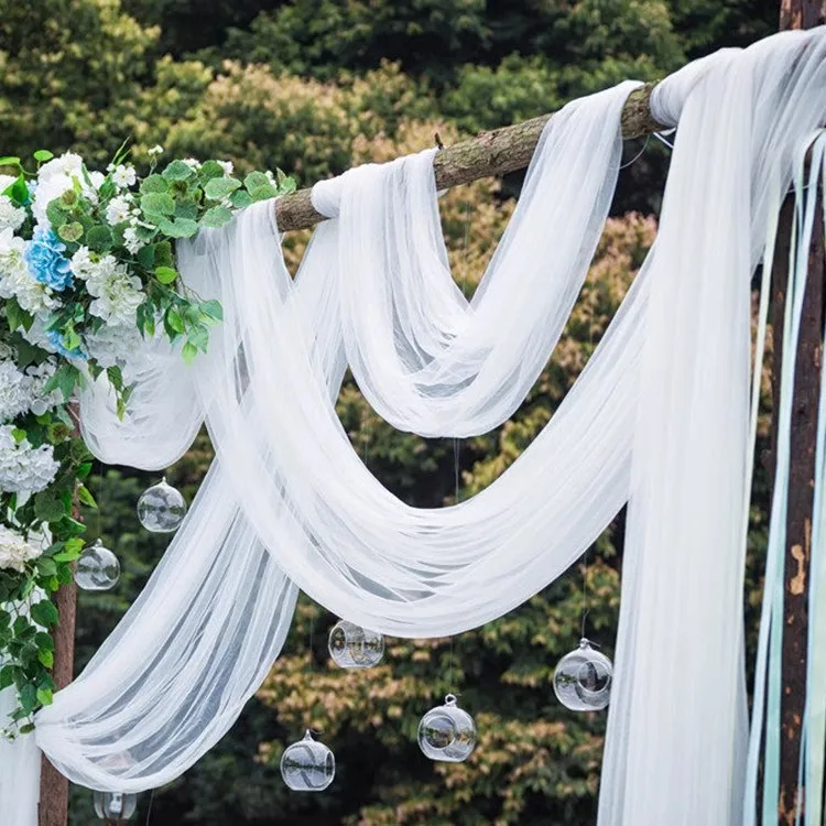 Pearl Tulle Decorative Table Runner Beaded Mesh Cake Dessert Tablecloth Solid Color Aesthetic Background Cloth Wholesale - 图片 5