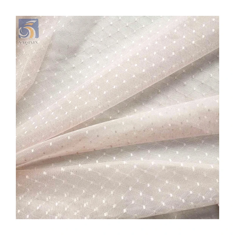 High Quality Polyester Mesh Jacquard Swiss Dots Fabric Vintage Veiling Fabric Bridal White Veil Tulle Fabric - 图片 5