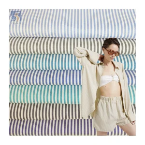 PLK012 American Hot Sales 95%Polyester 5%Spandex Stretch Vertical Striped Yarn-Dyed Fabrics by the Meters 2mm/5mm/8mm