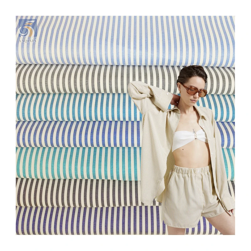 PLK012 American Hot Sales 95%Polyester 5%Spandex Stretch Vertical Striped Yarn-Dyed Fabrics by the Meters 2mm/5mm/8mm