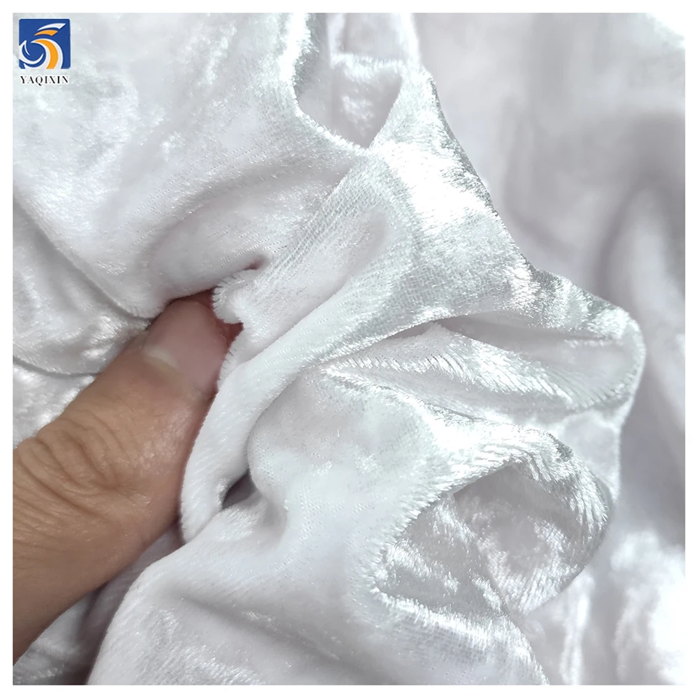 270gsm 95 Polyester 5 Spandex Stretch Knitted Velvet Fabric Pillow Sofa Shiny Diamond Velvet Fabric for Garment - 图片 5