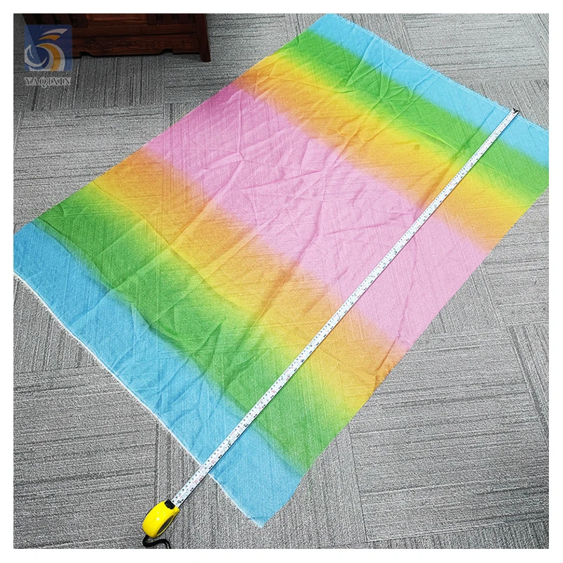 YX2088 Premium Polyester Soft Ombre Silk Chiffon Fabric Rainbow Digital Print Fabric Gradient - 图片 3