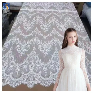 YX466 High Quality White Eyelash French Lace Fabric for Bridal 1.5m*3m