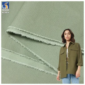 A2381 High Quality 190gsm Washed Ultra-Soft Plain Twill Cotton Fabric for Woman's Shirt Woven 100% Cotton Twill Fabric