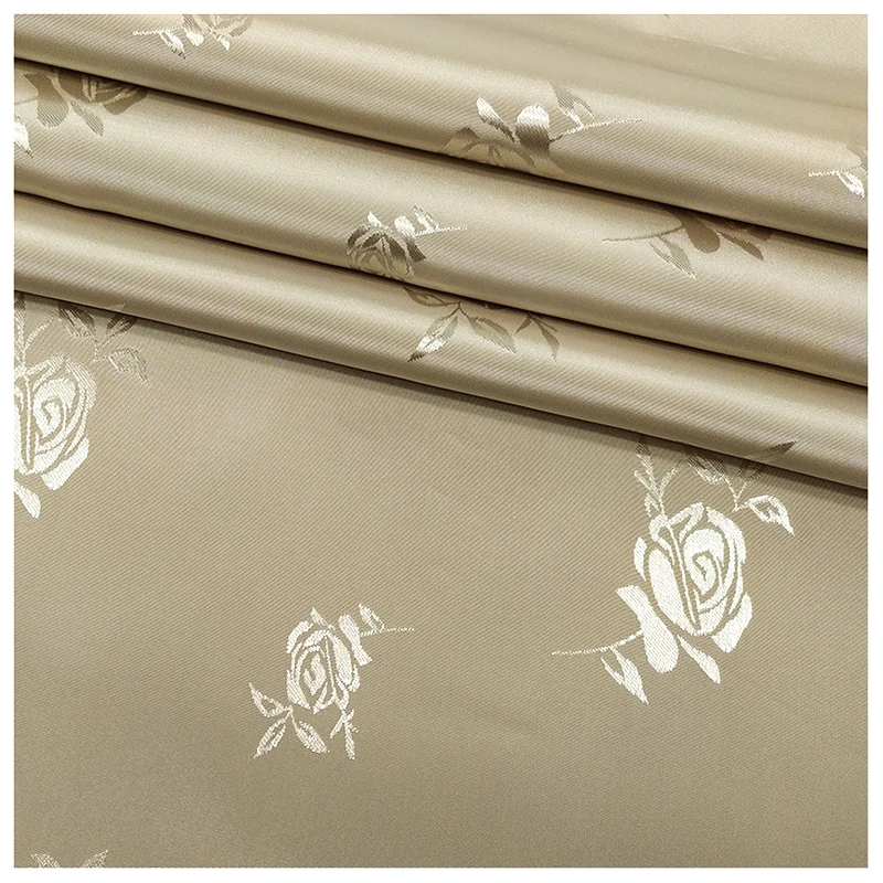Paris Silky Soft Polyester Jacquard Stretch Satin Florals Fabric for Clothing/Dress - 图片 5