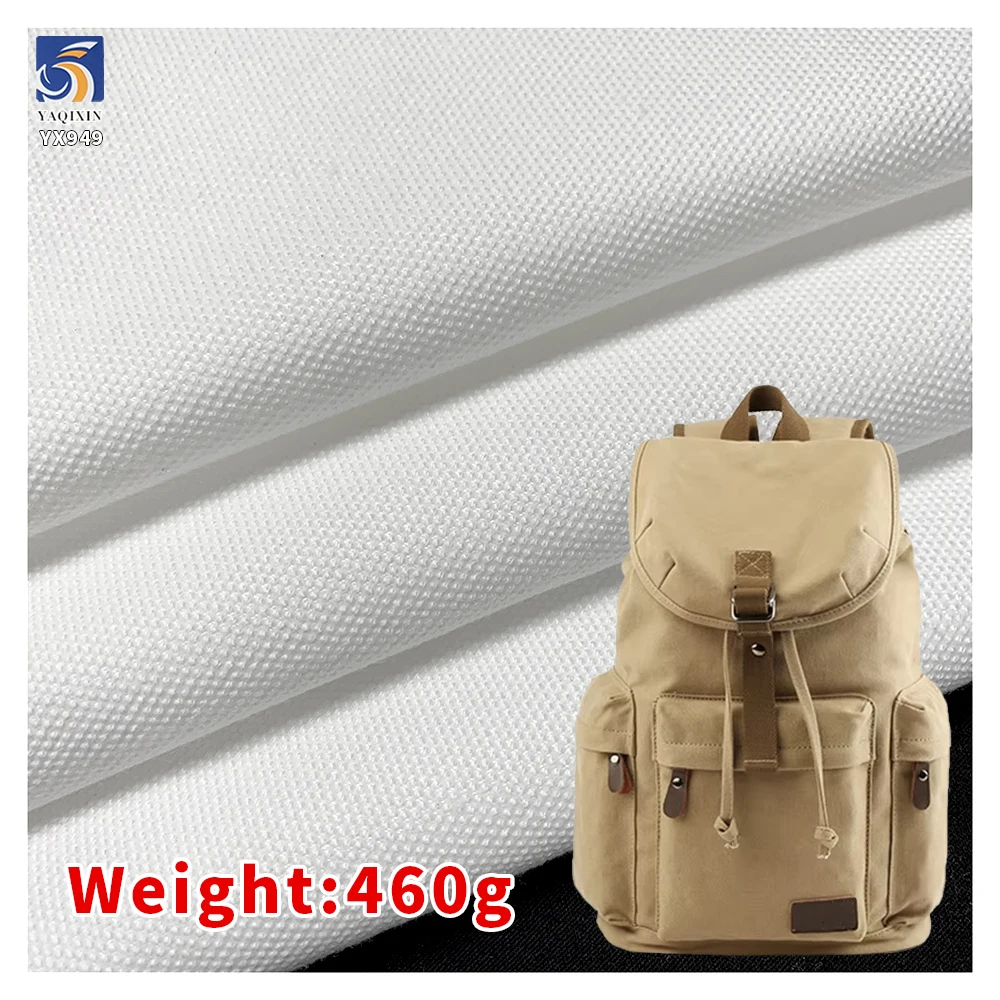 YX949-1 460g/m² Very Heavy Customized White Color Polyester Canvas Fabrics 16oz Bags Garments Clothing Canvas Fabric