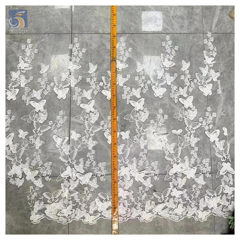 Wholesale Price 3D Flower Lace Fabric Butterfly Embroidery Net Fabric China Dress Supplier - 图片 4