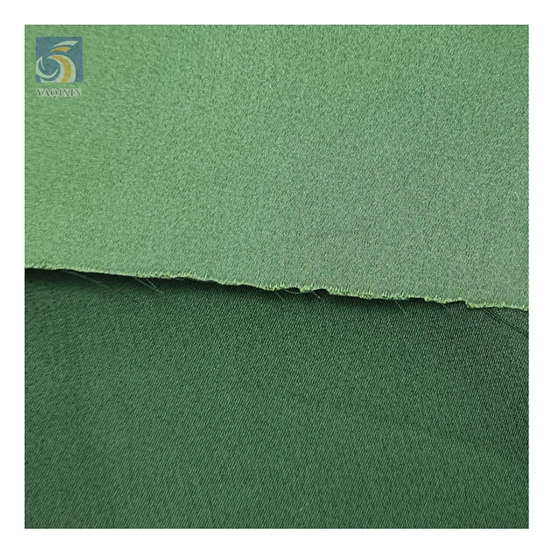 YX94 Green Dull Face Satin Fabric With Little Stretch Single Sided Hemp Acetate Satin Fabric for Woman Clothing - 图片 4
