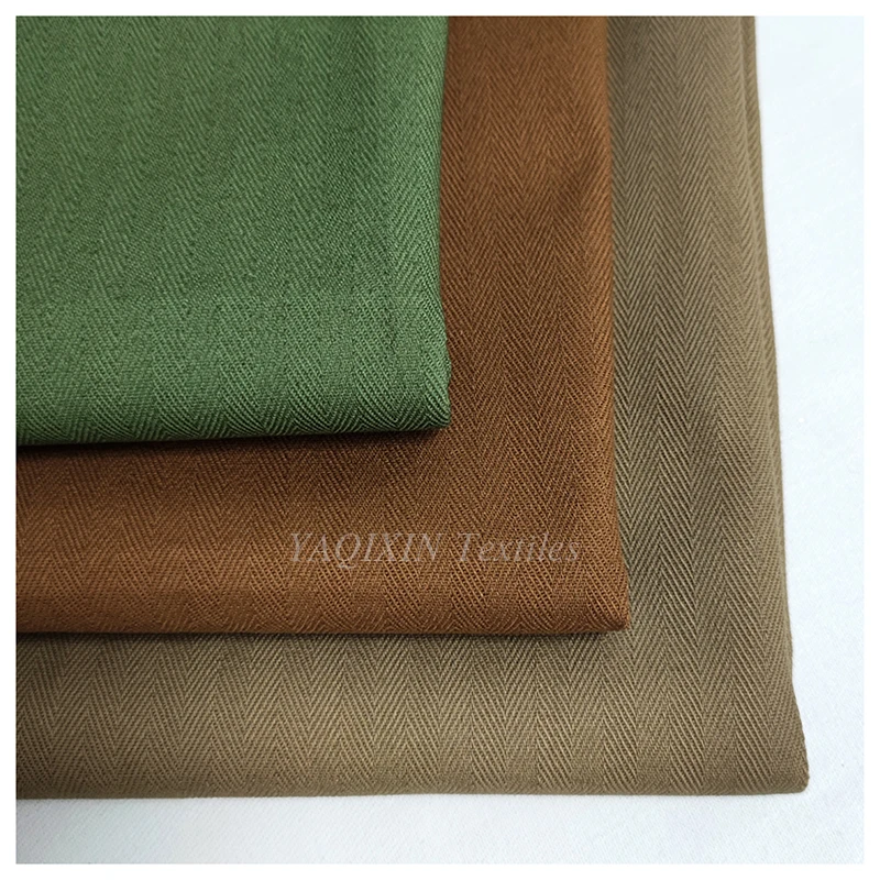 A2231 Brown 270g Double Herringbone Cotton Twill Fabric 150cm Brushed Cotton Casual Jacket Dress Fabric by Meters - 图片 5