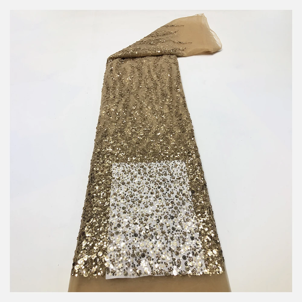 YX953 Cheapest Glitter Lace Materials Fabric Textile 2026 Fashionable New Beaded Sequins Lace Mesh Tulle Fabric for Wedding - 图片 3